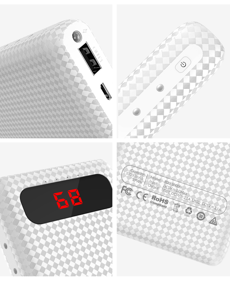 hoco แบตเตอรี่สำรอง power bank 20000mAh  รุ่น hoco B20A