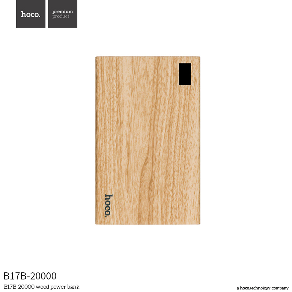 hoco แบตเตอรี่สำรอง power bank 20000 mah รุ่น hoco B17B-20000 WOOD POWER BANK