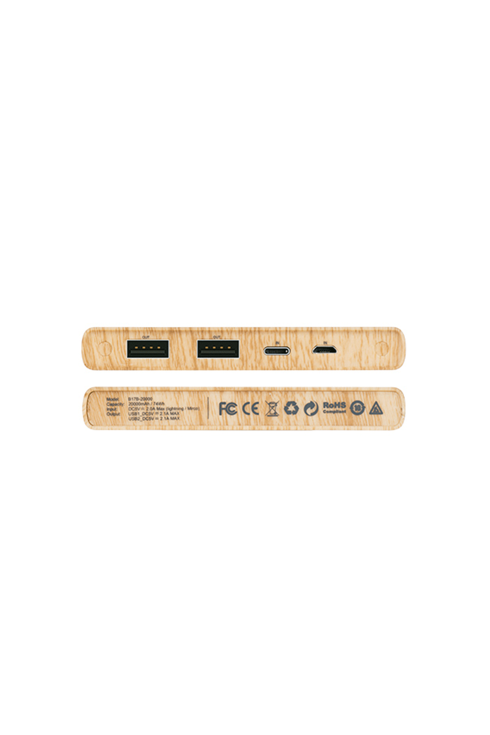 hoco แบตเตอรี่สำรอง power bank 20000 mah รุ่น hoco B17B-20000 WOOD POWER BANK