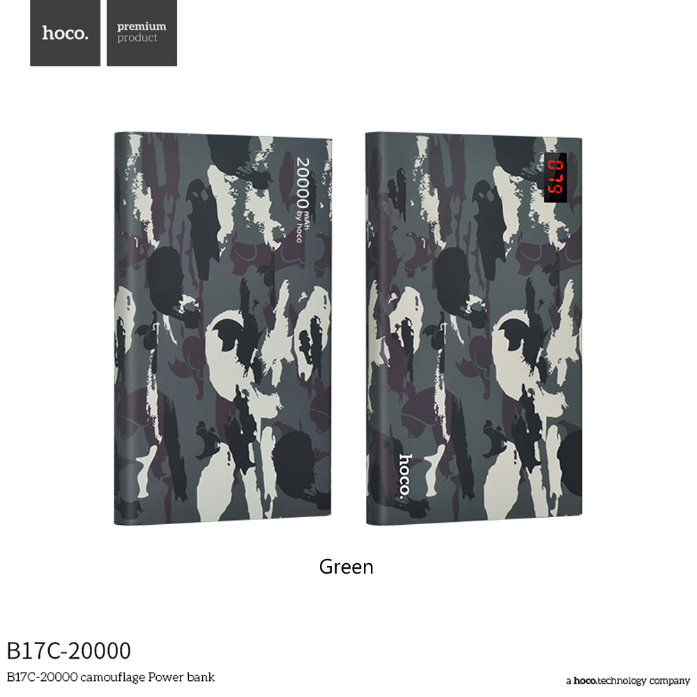 hoco แบตเตอรี่สำรอง power bank 20000 mah รุ่น hoco B17C-20000 CAMOUFLAGE POWER BANK