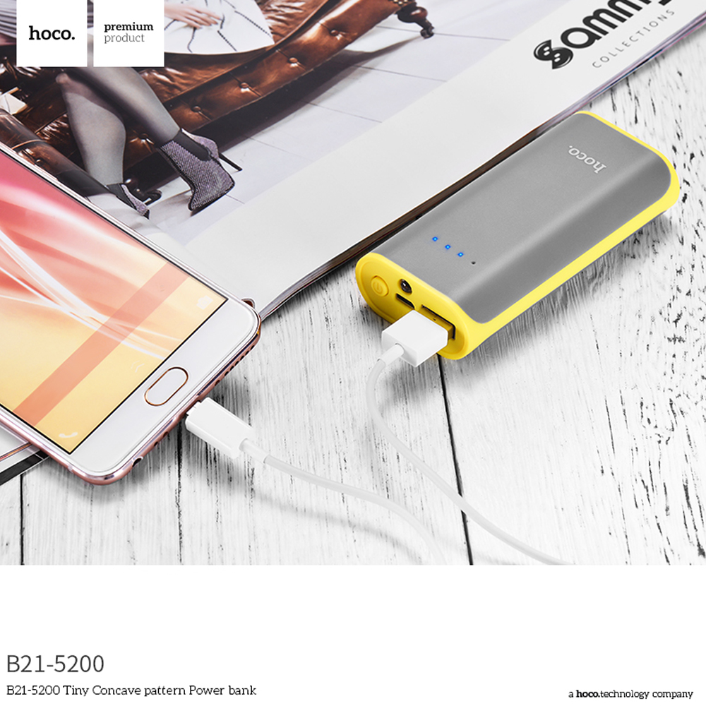 hoco แบตเตอรี่สำรอง power bank 5200mAh  รุ่น hoco B21-5200