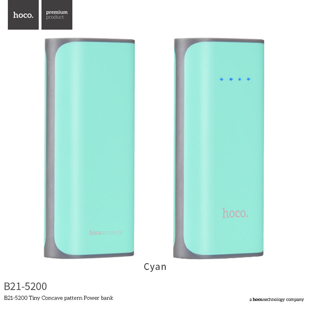 hoco แบตเตอรี่สำรอง power bank 5200mAh  รุ่น hoco B21-5200