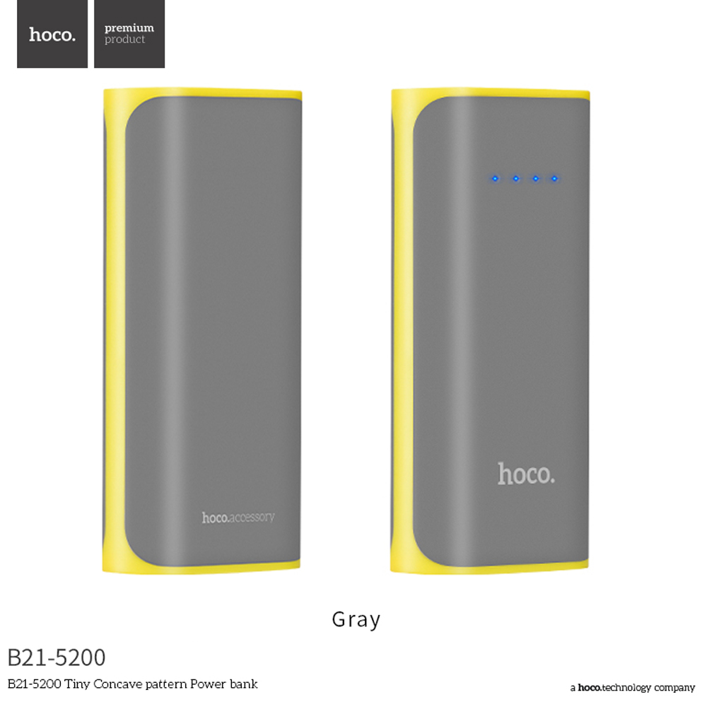 hoco แบตเตอรี่สำรอง power bank 5200mAh  รุ่น hoco B21-5200
