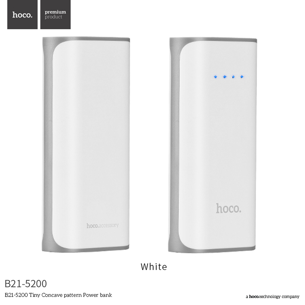 hoco แบตเตอรี่สำรอง power bank 5200mAh  รุ่น hoco B21-5200