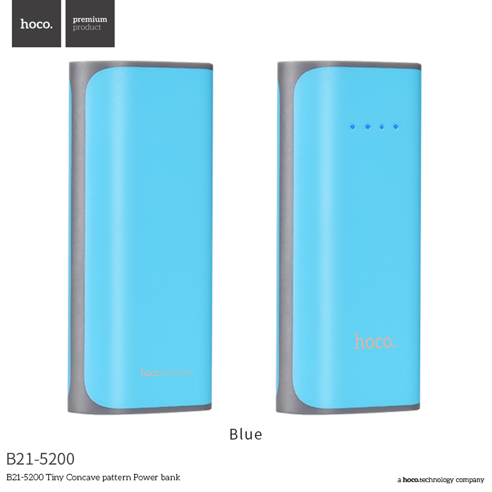 hoco แบตเตอรี่สำรอง power bank 5200mAh  รุ่น hoco B21-5200