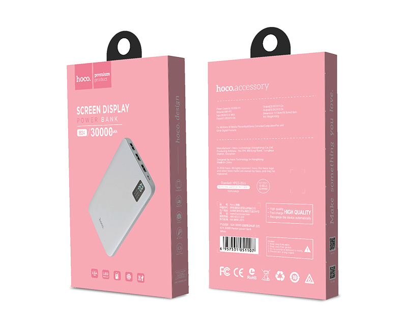 hoco แบตเตอรี่สำรอง power bank 30000mAh  รุ่น hoco B24-30000