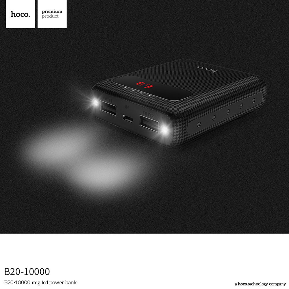 hoco แบตเตอรี่สำรอง power bank 10000 mah รุ่น hoco B20