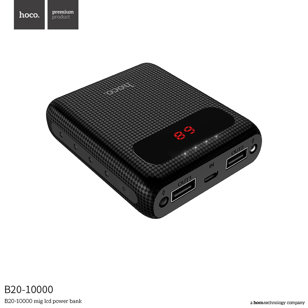 hoco แบตเตอรี่สำรอง power bank 10000 mah รุ่น hoco B20