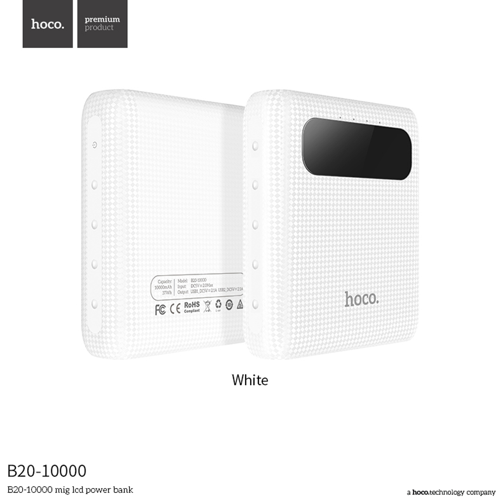 hoco แบตเตอรี่สำรอง power bank 10000 mah รุ่น hoco B20