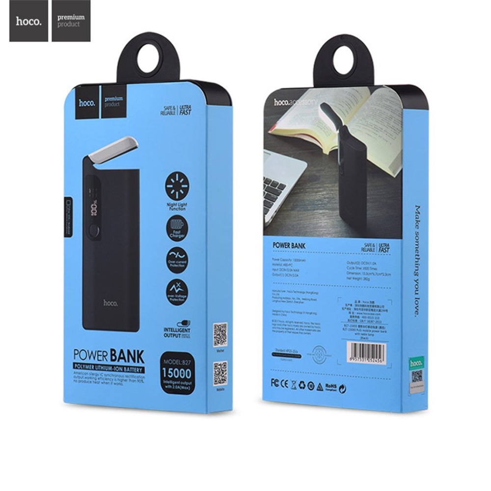 Hoco แบตเตอรี่สำรอง power bank 15000mAh  รุ่น hoco B27
