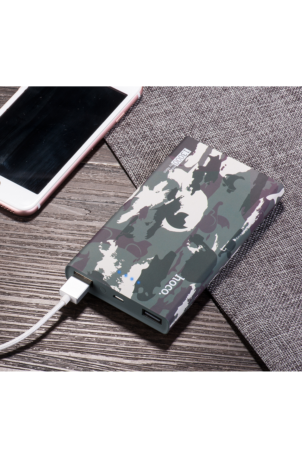 hoco แบตเตอรี่สำรอง power bank13000 mah รุ่น hoco B12C-13000 CAMOUFLAGE POWER BANK