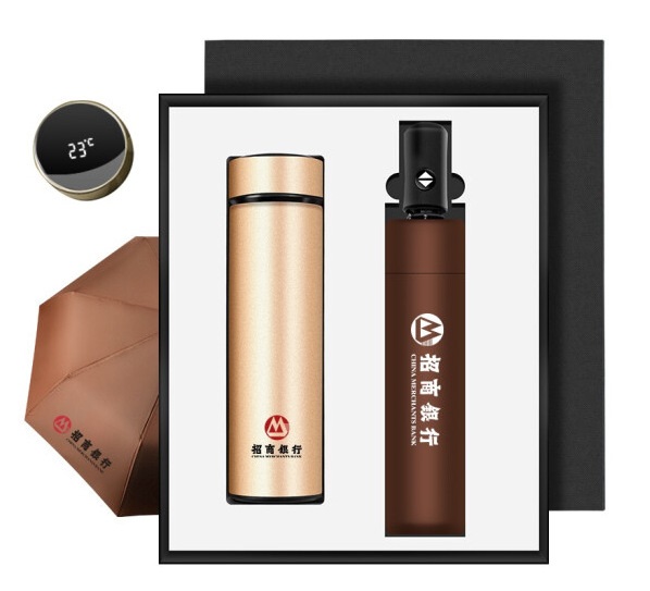 รับสกรีน รับผลิต ชุดของขวัญ ชุดกิ๊ฟเซ็ต giftset กระบอกน้ำ+ร่ม