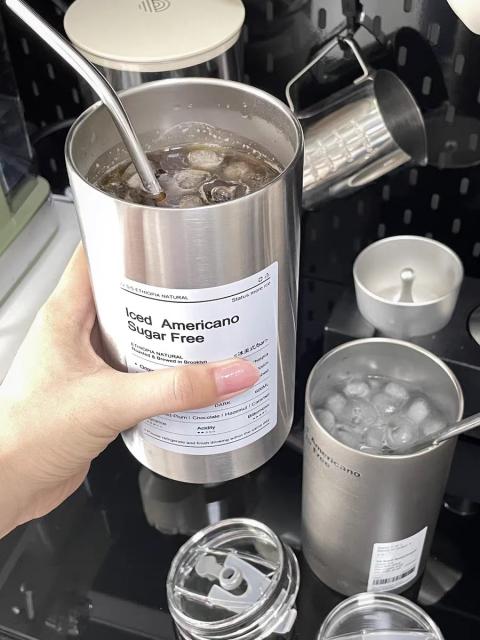 coffee mug stainless steel แก้วกาแฟสแตนเลส 600ml แก้วกาแฟ แก้วน้ำเก็บอุณหภูมิ 