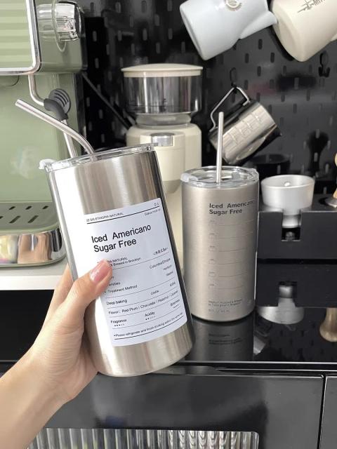 coffee mug stainless steel แก้วกาแฟสแตนเลส 600ml แก้วกาแฟ แก้วน้ำเก็บอุณหภูมิ 