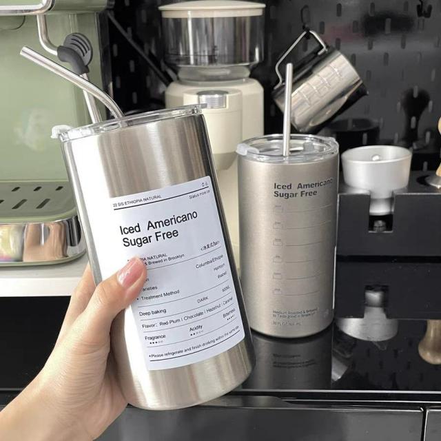 coffee mug stainless steel แก้วกาแฟสแตนเลส 600ml แก้วกาแฟ แก้วน้ำเก็บอุณหภูมิ 