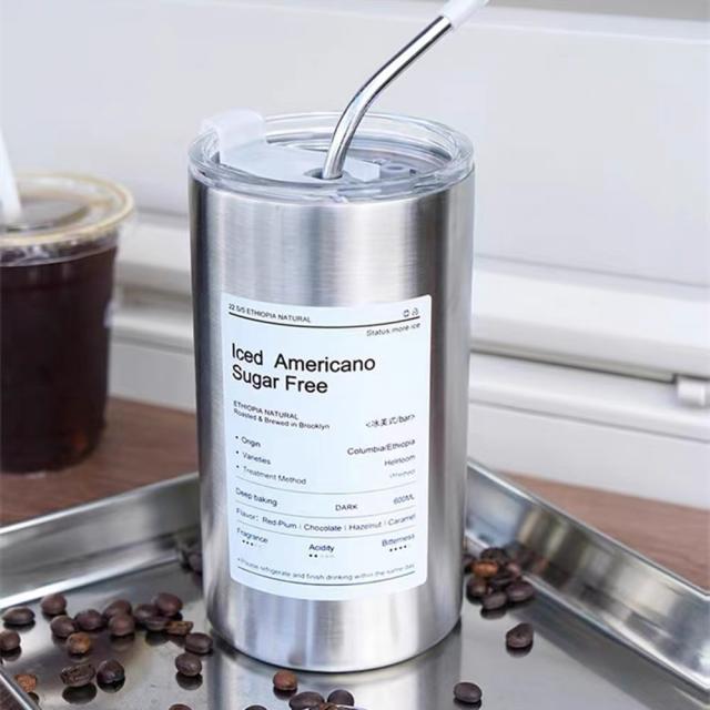 coffee mug stainless steel แก้วกาแฟสแตนเลส 600ml แก้วกาแฟ แก้วน้ำเก็บอุณหภูมิ 