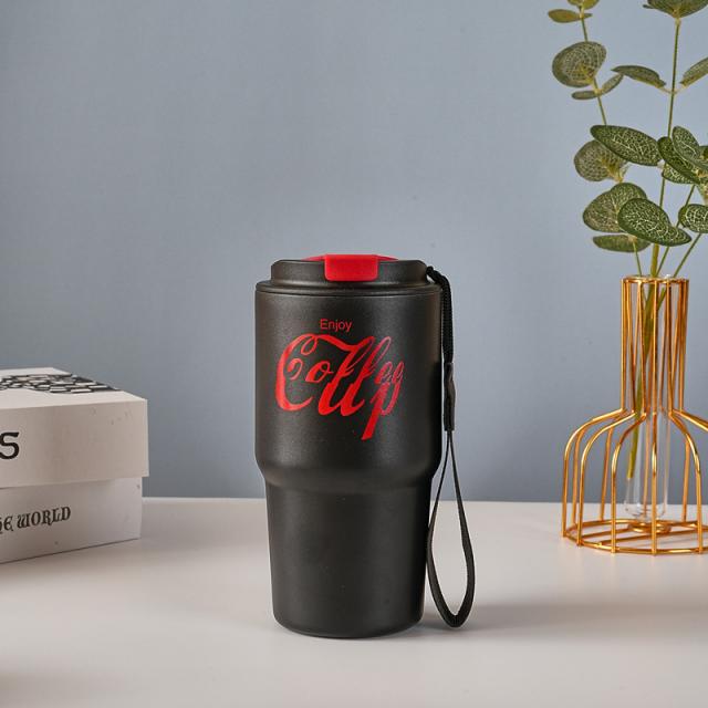Coffee cup stainless steel tumbler แก้วกาแฟสแตนเลสฝาล็อคเก็บอุหภูมิ 600ml