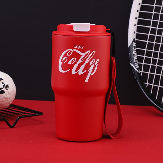 Coffee cup stainless steel tumbler แก้วกาแฟสแตนเลสฝาล็อคเก็บอุหภูมิ 600ml