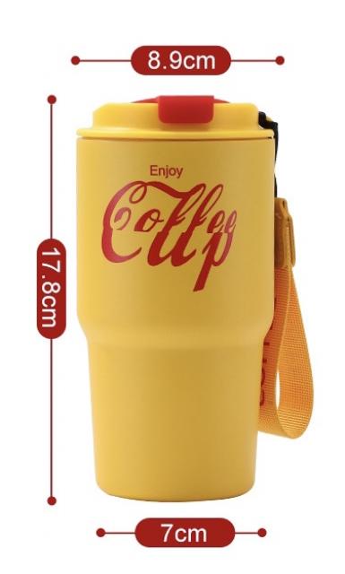 Coffee cup stainless steel tumbler แก้วกาแฟสแตนเลสฝาล็อคเก็บอุหภูมิ 600ml