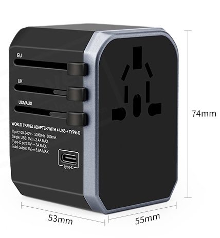 Travel Adaptep ปลั๊กใช้งานได้มากกว่า150 ประเทศ USB type-C