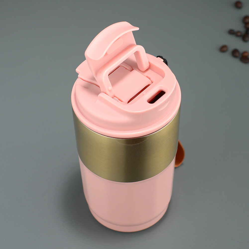 รับสกรีนโลโก้แก้วน้ำ แก้วมีฝาปิด 300-500ml แก้วเก็บความร้อน-เย็น สแตนเลส 304