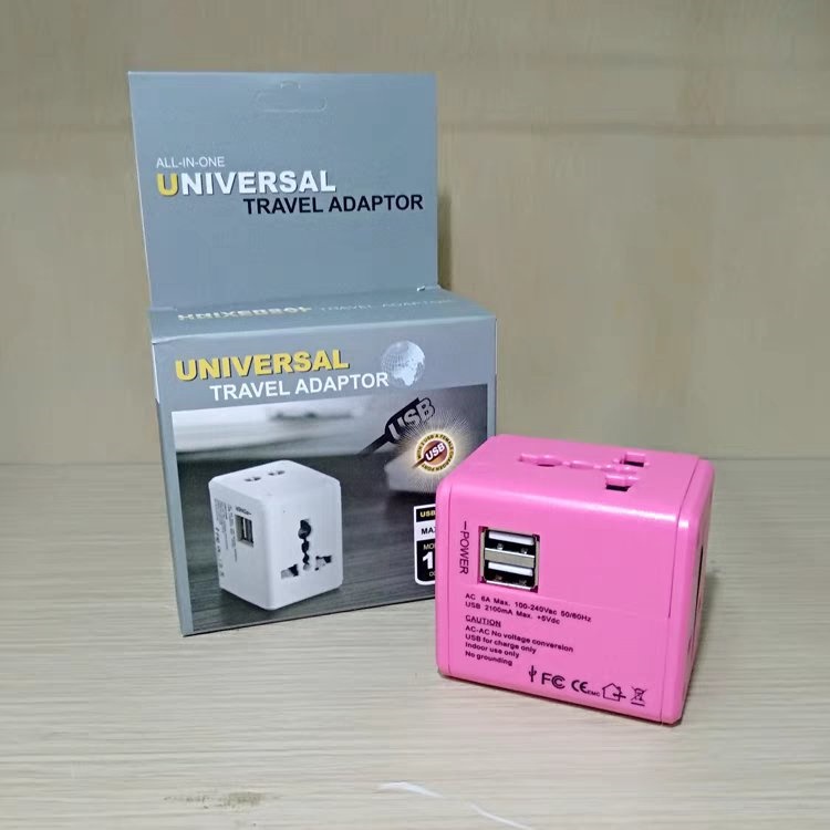 รับสกรีน Universal Adapter All in Oneปลั๊กไฟ Dual USB ใช้ได้ทั่วโลก US/UK/EU/AUปลั๊กไฟใช้ได้ทั่วโลกมากกว่า150ประเทศ