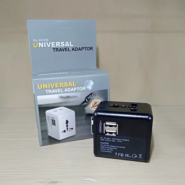 รับสกรีน Universal Adapter All in Oneปลั๊กไฟ Dual USB ใช้ได้ทั่วโลก US/UK/EU/AUปลั๊กไฟใช้ได้ทั่วโลกมากกว่า150ประเทศ