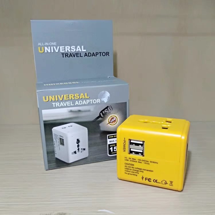 รับสกรีน Universal Adapter All in Oneปลั๊กไฟ Dual USB ใช้ได้ทั่วโลก US/UK/EU/AUปลั๊กไฟใช้ได้ทั่วโลกมากกว่า150ประเทศ