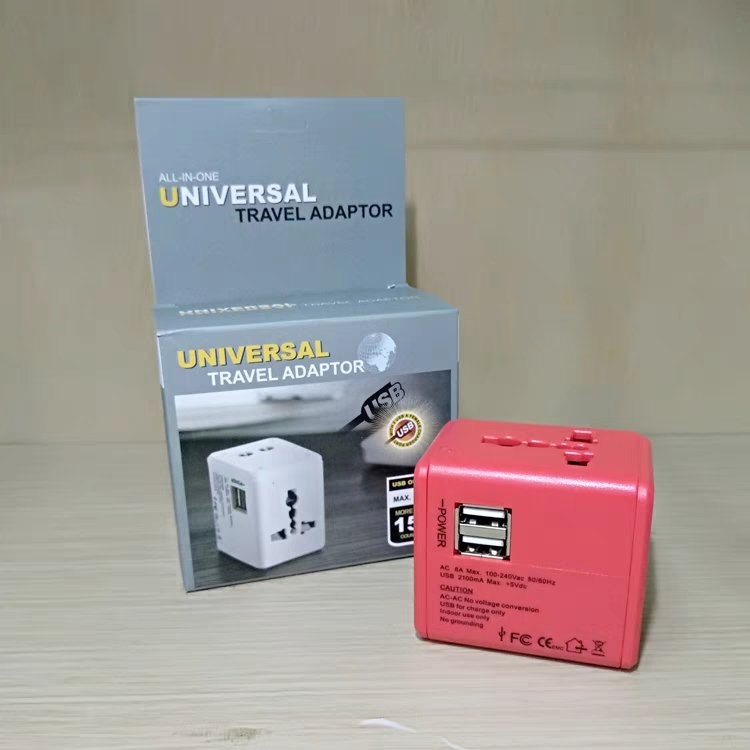 รับสกรีน Universal Adapter All in Oneปลั๊กไฟ Dual USB ใช้ได้ทั่วโลก US/UK/EU/AUปลั๊กไฟใช้ได้ทั่วโลกมากกว่า150ประเทศ