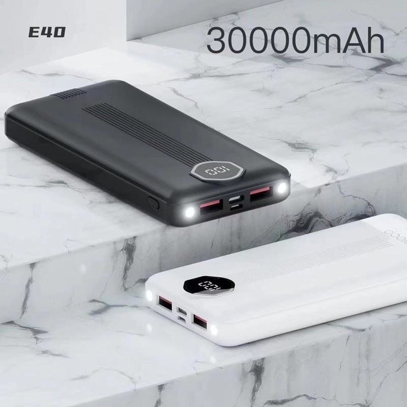 รับสกรีน powerbank แบตสำรอง ความจุ 10000 mah มีสายในตัว4ห้ว