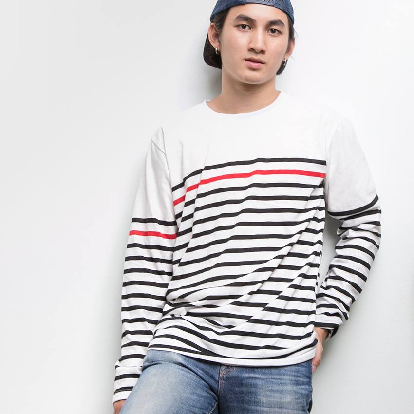 รับผลิตเสื้อยืดแขนยาวลายทาง เสื้อทีม เสื้อทำงาน เสื้อร้าน เสื้อออกกำลังกาย รับสกรีนเสื้อ รับทำเสื้อทีม รับทำชุดยูนิฟอร์ม