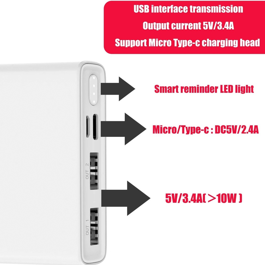 รับสกรีน powerbank แบตสำรอง ความจุ 10000 mah