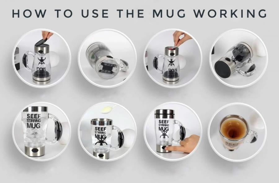 coffee mug แก้วกาแฟ แก้วมัค mug แก้วปั่นอัตโนมัติ 450ML