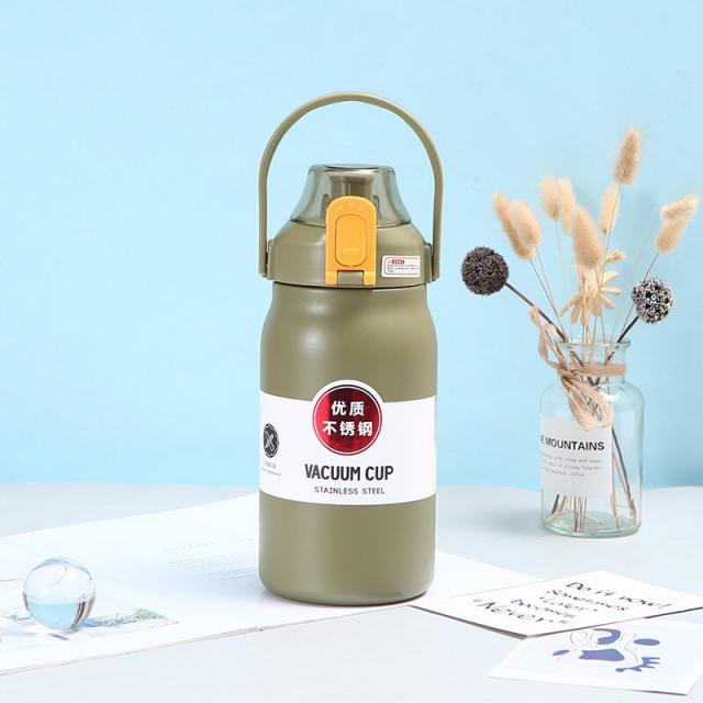 กระบอกน้ำหูหิ้วสแตนเลสพกพา stainless steel  1400ML