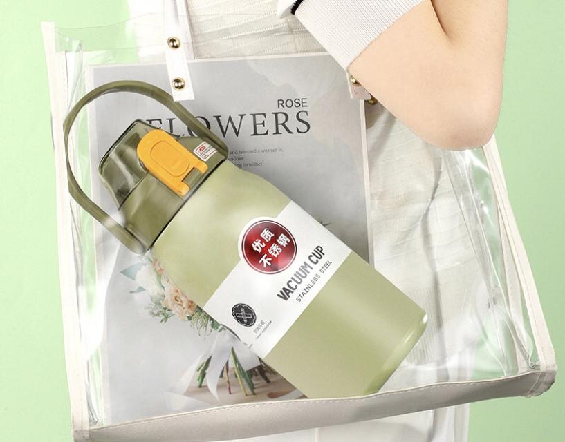 กระบอกน้ำหูหิ้วสแตนเลสพกพา stainless steel  1400ML
