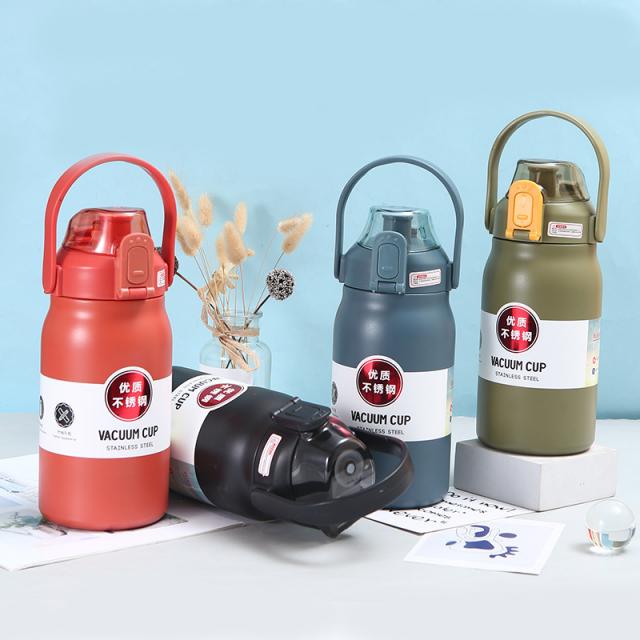กระบอกน้ำหูหิ้วสแตนเลสพกพา stainless steel  1400ML
