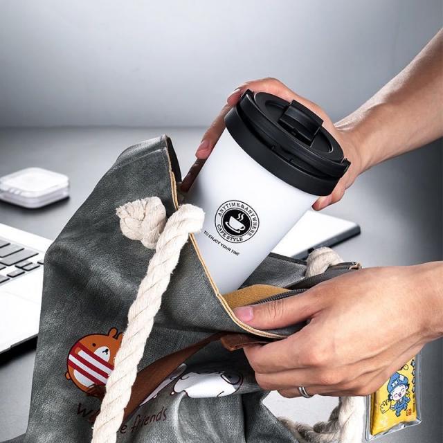 coffee mug แก้วกาแฟสแตนเลสฝาหูหิ้ว 500ML
