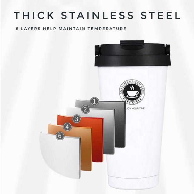 coffee mug แก้วกาแฟสแตนเลสฝาหูหิ้ว 500ML