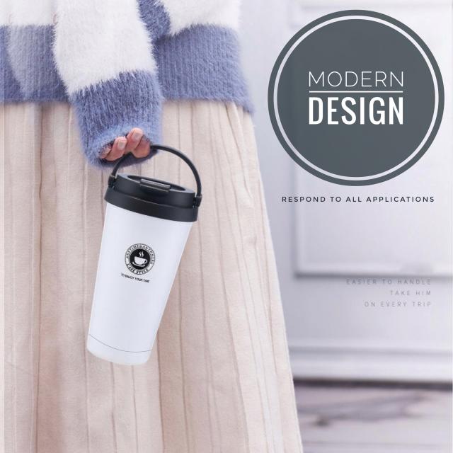 coffee mug แก้วกาแฟสแตนเลสฝาหูหิ้ว 500ML