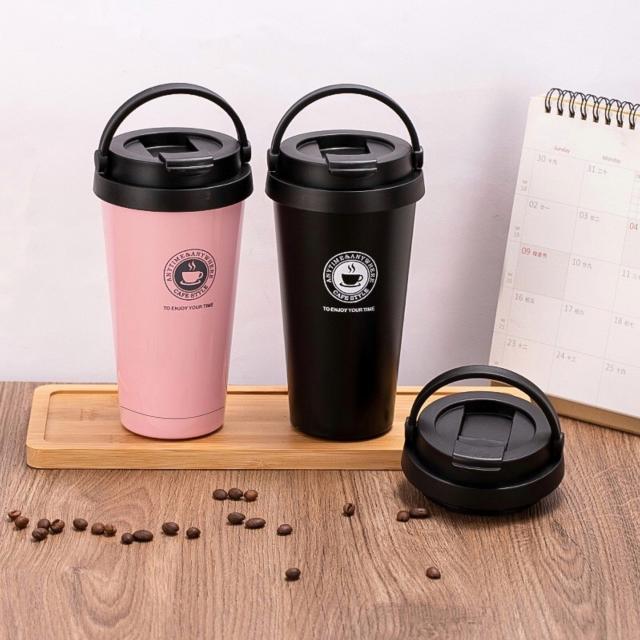 coffee mug แก้วกาแฟสแตนเลสฝาหูหิ้ว 500ML