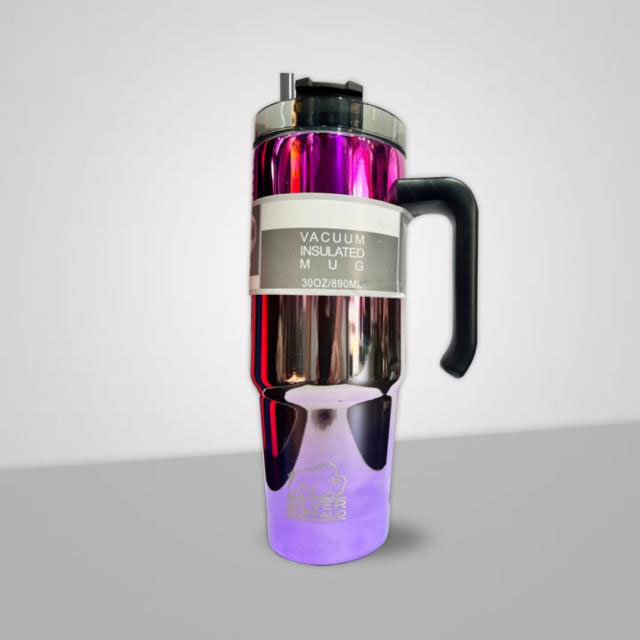 แก้วน้ำสแตนเลสเก็บอุหภูมิสีรุ้ง รุ่นมือจับ ความร้อนและเย็น 890ml