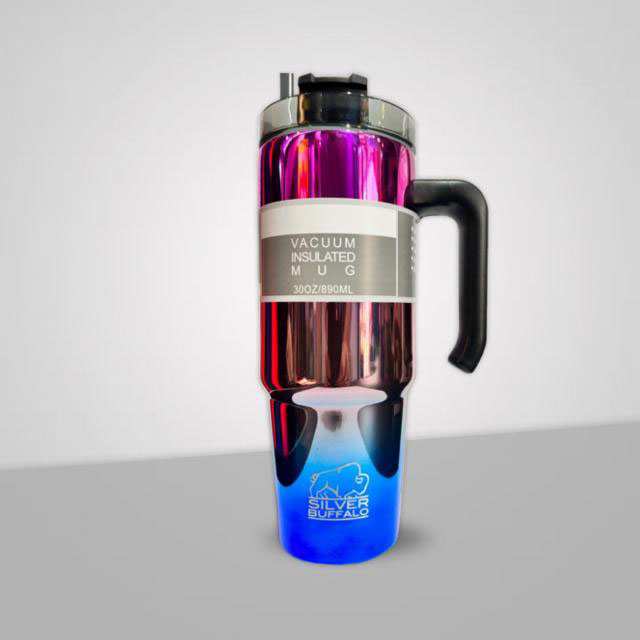 แก้วน้ำสแตนเลสเก็บอุหภูมิสีรุ้ง รุ่นมือจับ ความร้อนและเย็น 890ml