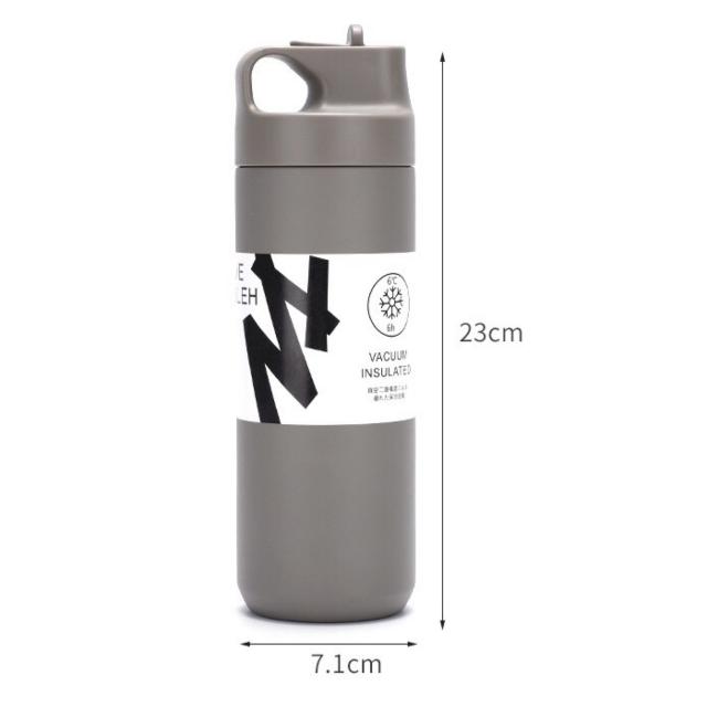 กระบอกน้ำสแตนเลสฝาพับ กระบอกน้ำเก็บความเย็น 550ML