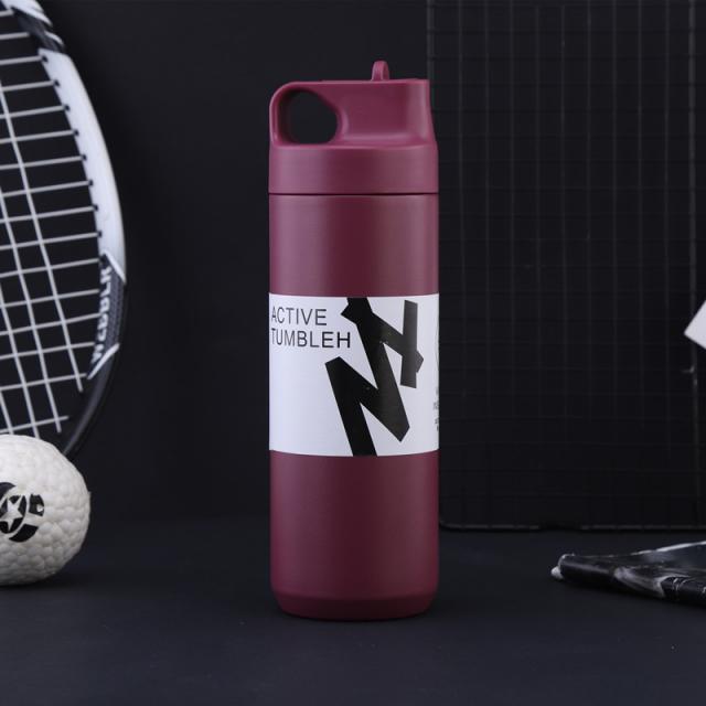 กระบอกน้ำสแตนเลสฝาพับ กระบอกน้ำเก็บความเย็น 550ML