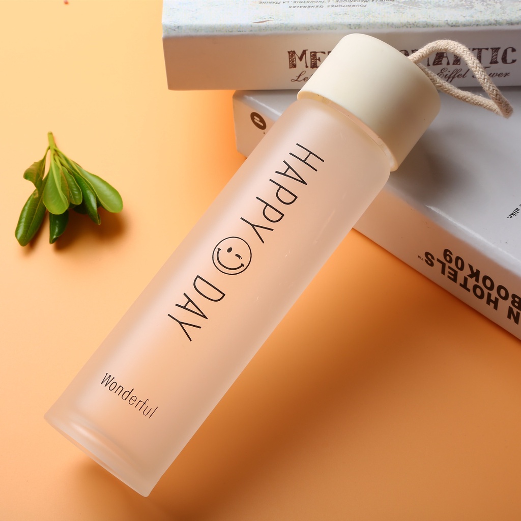 ขวดน้ำ แบบขวดแก้ว ขวดน้ำพกพา เก็บอุณภูมิ ความจุ 400ML น่ารัก พกพาสะดวก ใส่ได้ทั้งน้ำร้อน น้ำเย็น แก้วน้ำ แก้วพลาสติก แก้วกาแฟ 