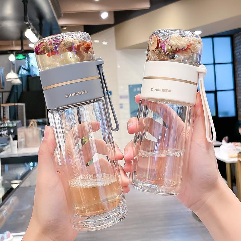 ขวดน้ำ แบบขวดแก้ว ขวดน้ำพกพา เก็บอุณภูมิ ความจุ 400ML น่ารัก พกพาสะดวก ใส่ได้ทั้งน้ำร้อน น้ำเย็น แก้วน้ำ แก้วพลาสติก แก้วกาแฟ 