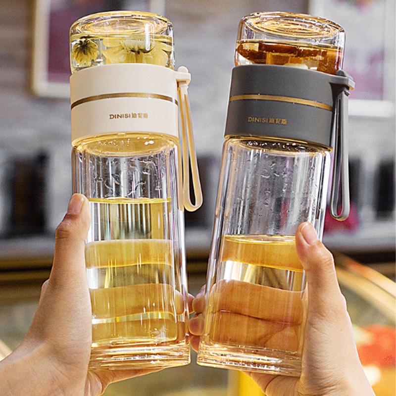 ขวดน้ำ แบบขวดแก้ว ขวดน้ำพกพา เก็บอุณภูมิ ความจุ 400ML น่ารัก พกพาสะดวก ใส่ได้ทั้งน้ำร้อน น้ำเย็น แก้วน้ำ แก้วพลาสติก แก้วกาแฟ 