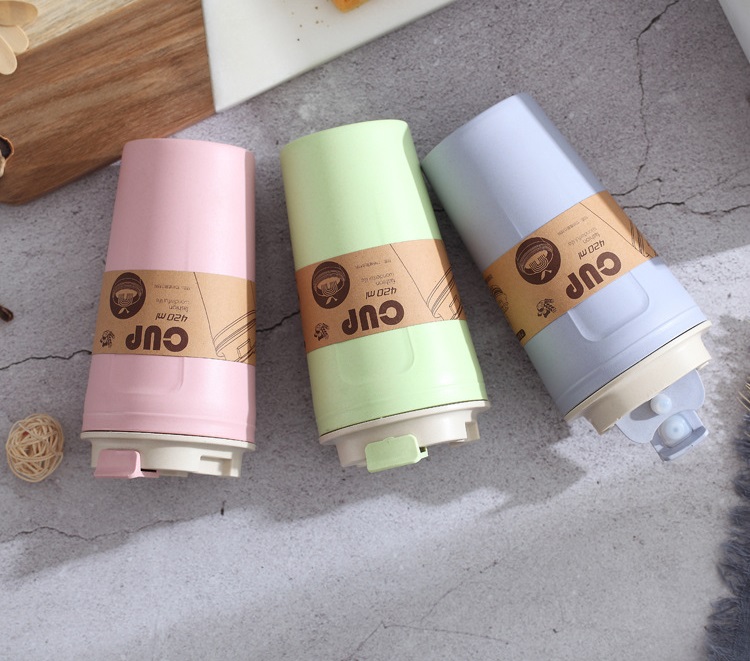 แก้วน้ำ420ml ทำจากฟางข้าวสาลี เข้าไมโครเวฟได้ (เป็นมิตรกับสิ่งแวดล้อม) รับสกรีน แก้วน้ำ แก้วพลาสติก แก้วกาแฟ 