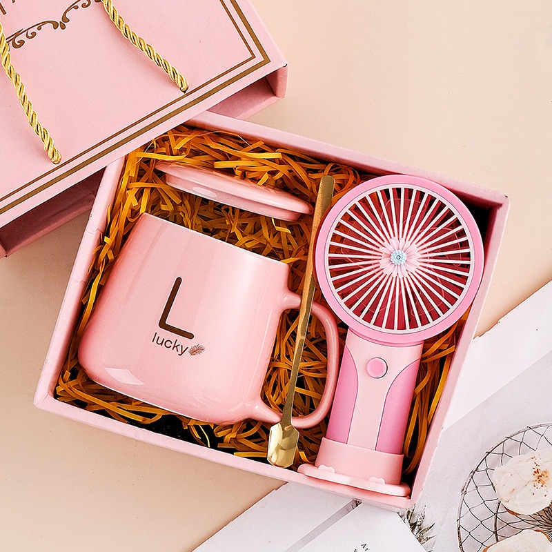 ชุดของขวัญ แก้ว+พัดลม ของแจกบริษัท ชุดเซ็ทรับไหว้ ชุดเช็ทชุดแก้ว ชุดgiftset แก้วชากาแฟ