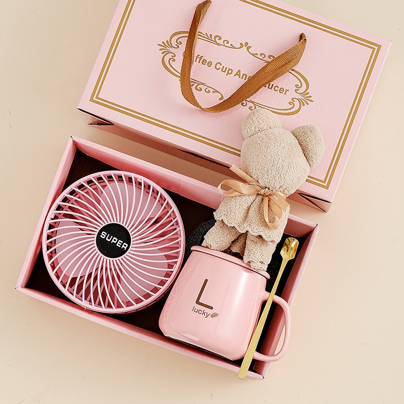 ชุดของขวัญ แก้ว+พัดลม ของแจกบริษัท ชุดเซ็ทรับไหว้ ชุดเช็ทชุดแก้ว ชุดgiftset แก้วชากาแฟ